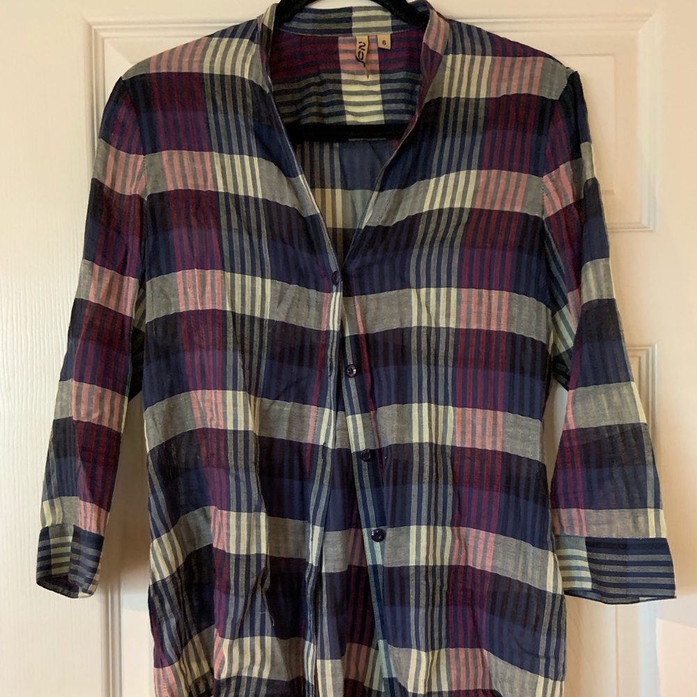 Plaid Button Up Top
